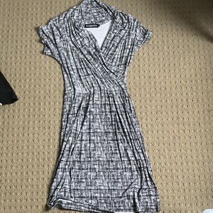 Elegant Black and White Midi Dress